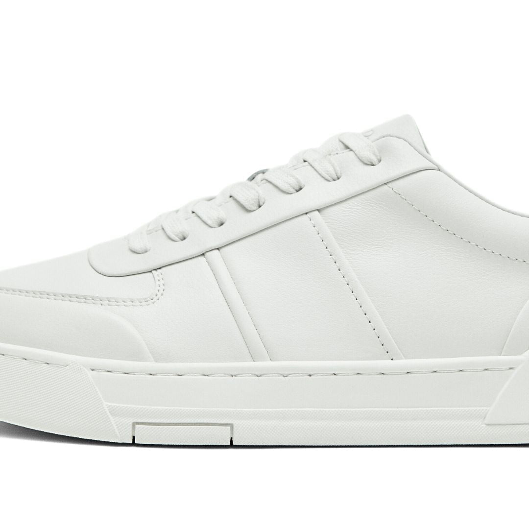 Massimo Dutti Leather Trainers for Men - WHT