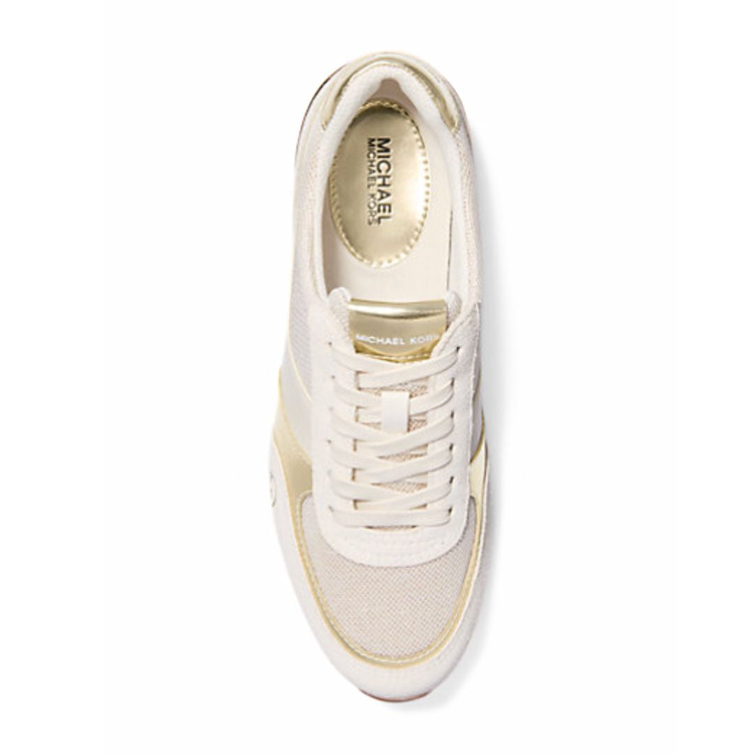 Michael Kors Andi Metallic Mesh and Leather Trainer - GLD