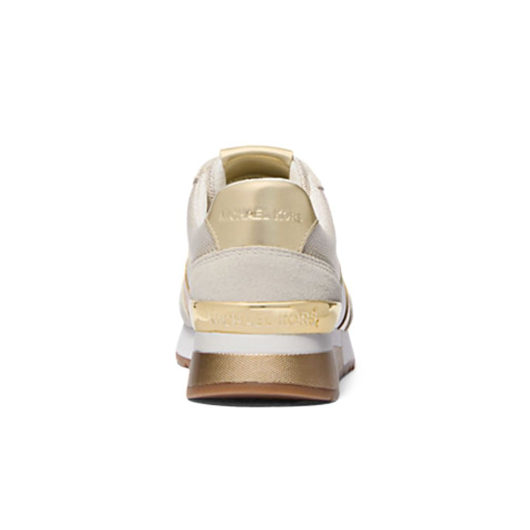 Michael Kors Andi Metallic Mesh and Leather Trainer - GLD