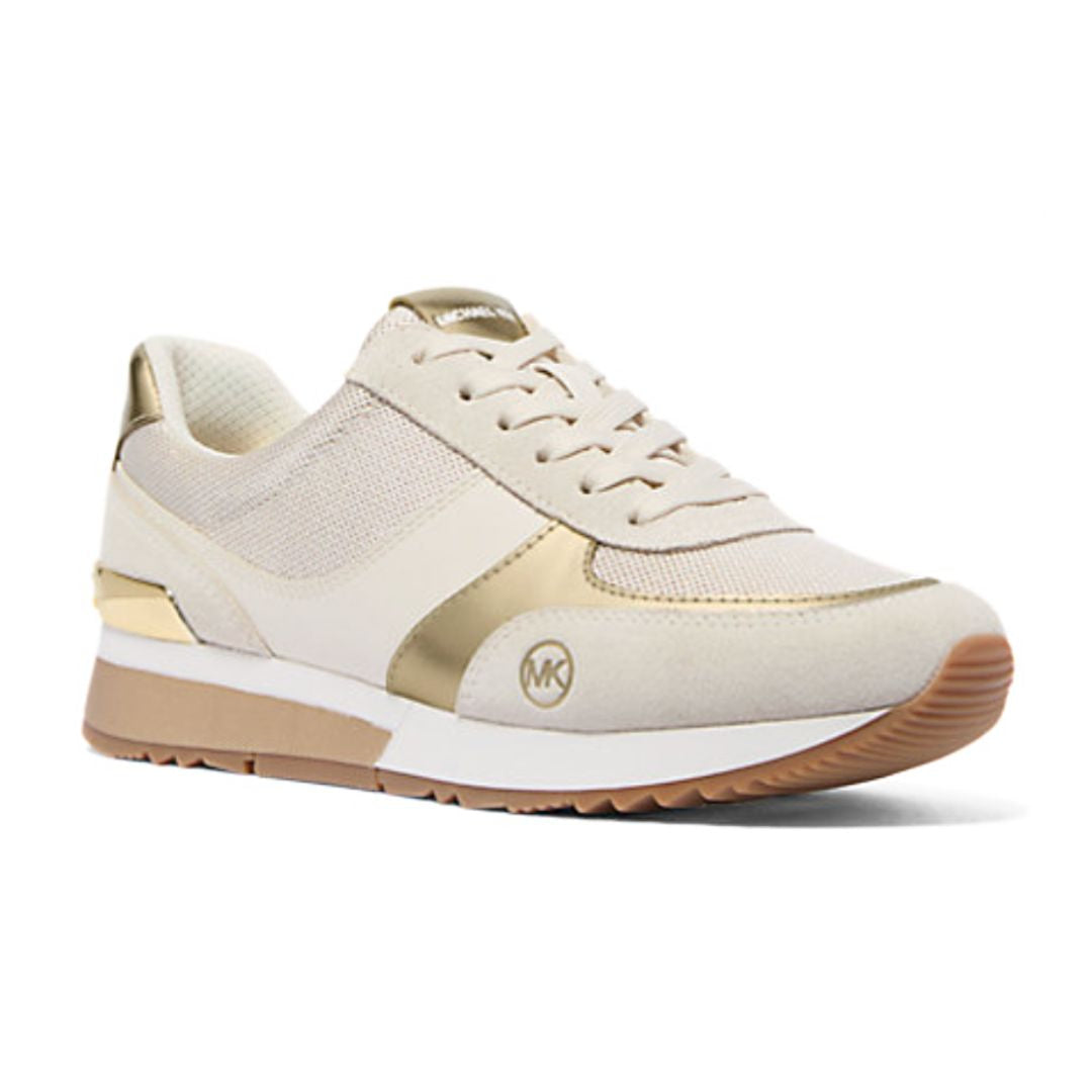 Michael Kors Andi Metallic Mesh and Leather Trainer - GLD