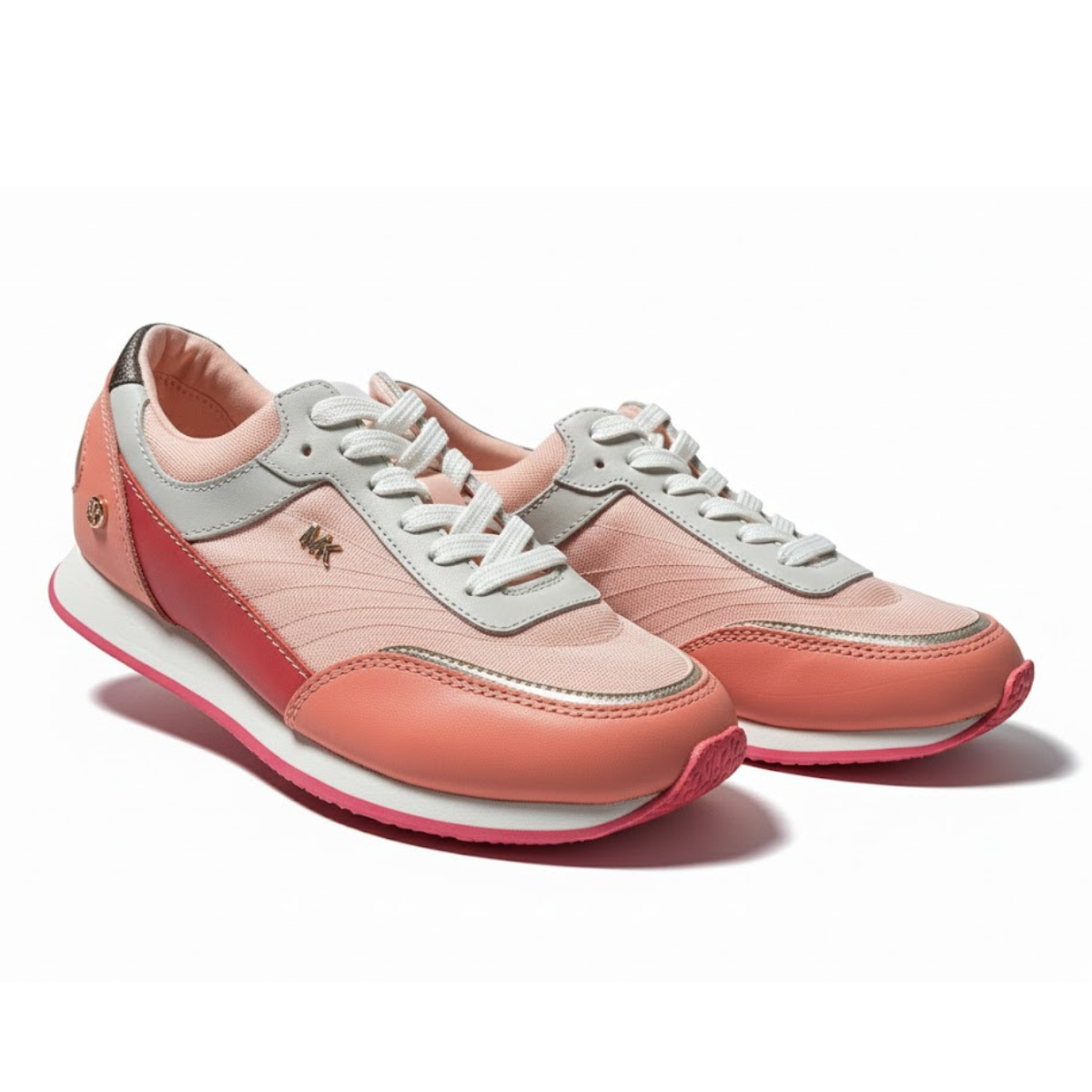 Michael Kors Andi Metallic Mesh and Leather Trainer - PNK - Pink / 36