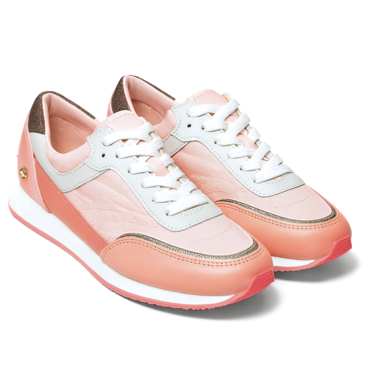 Michael Kors Andi Metallic Mesh and Leather Trainer - PNK - Pink / 36