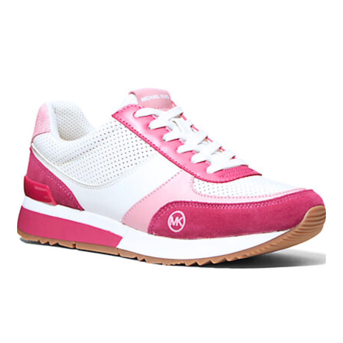 Michael Kors Andi Metallic Mesh and Leather Trainer - PNK - Pink / 36