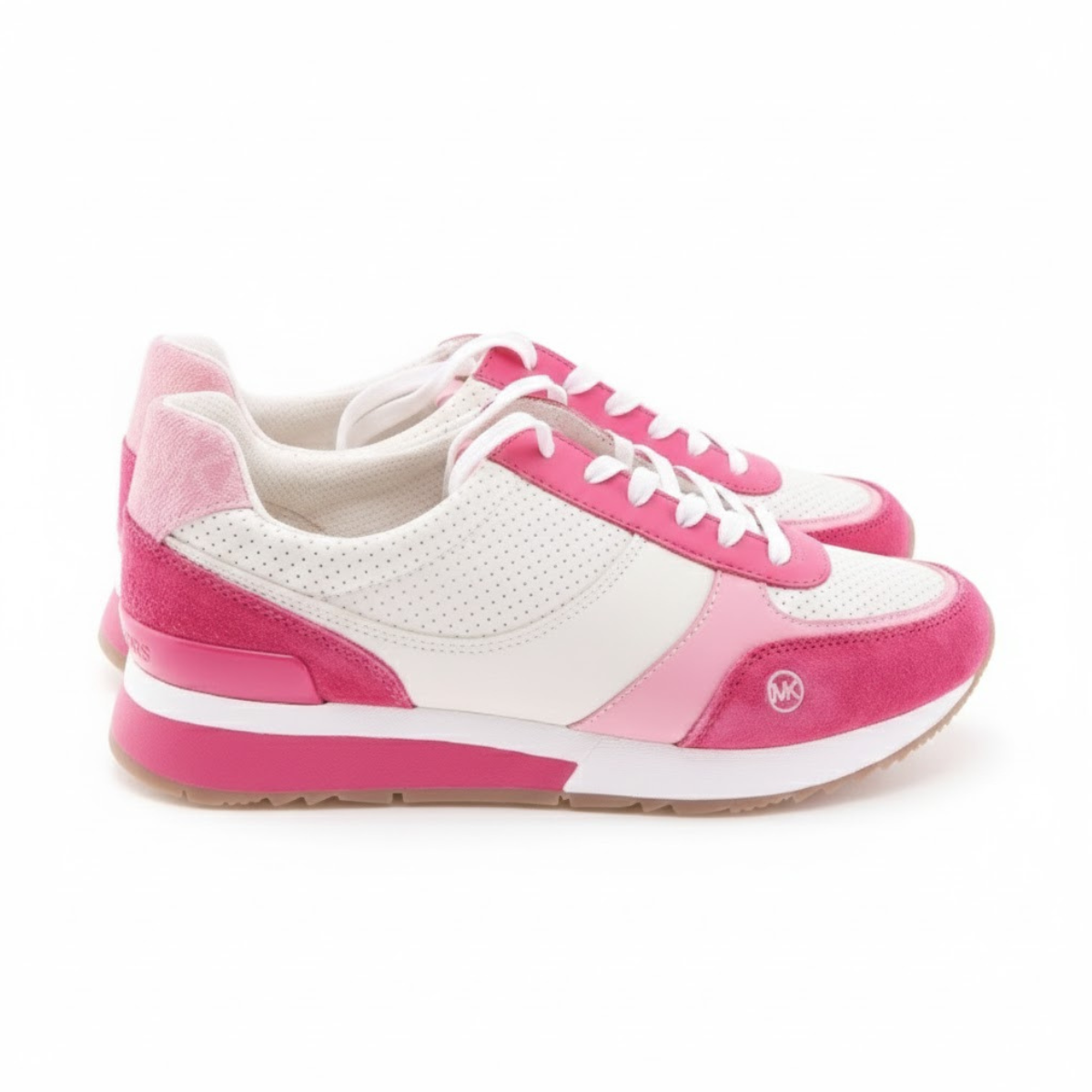 Michael Kors Andi Metallic Mesh and Leather Trainer - PNK - Pink / 36