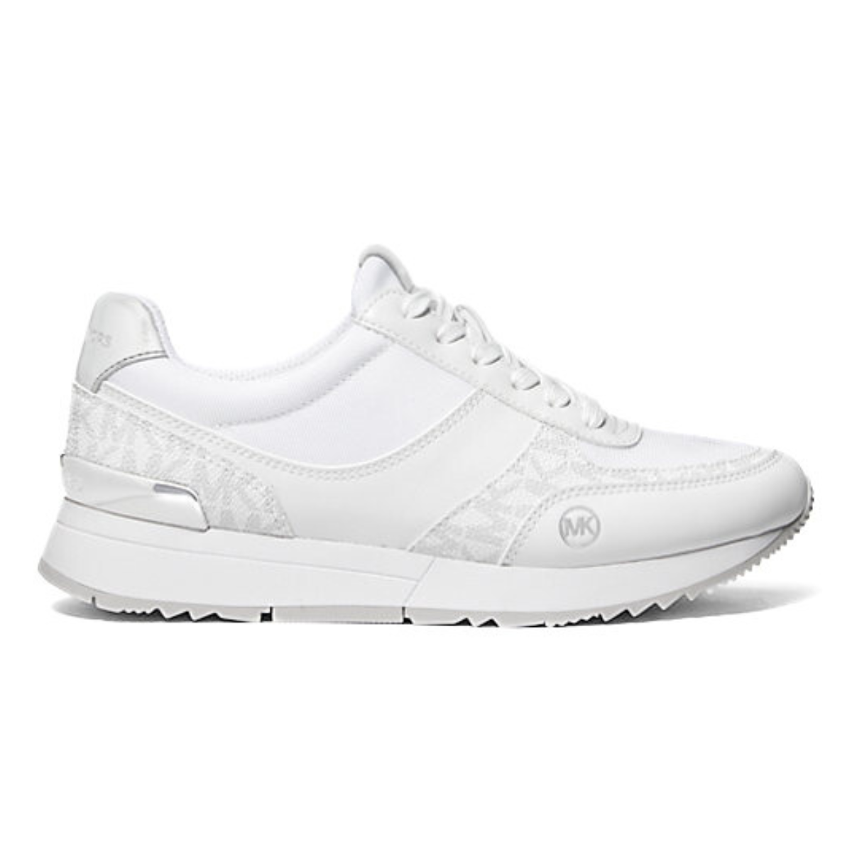 Michael Kors Andi Metallic Mesh and Leather Trainer - WHTGRY - White-Gray / 37