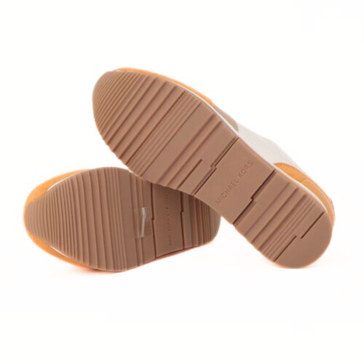 Michael Kors Andi Metallic Mesh and Leather Trainer - WHTORG - White-Orange / 39