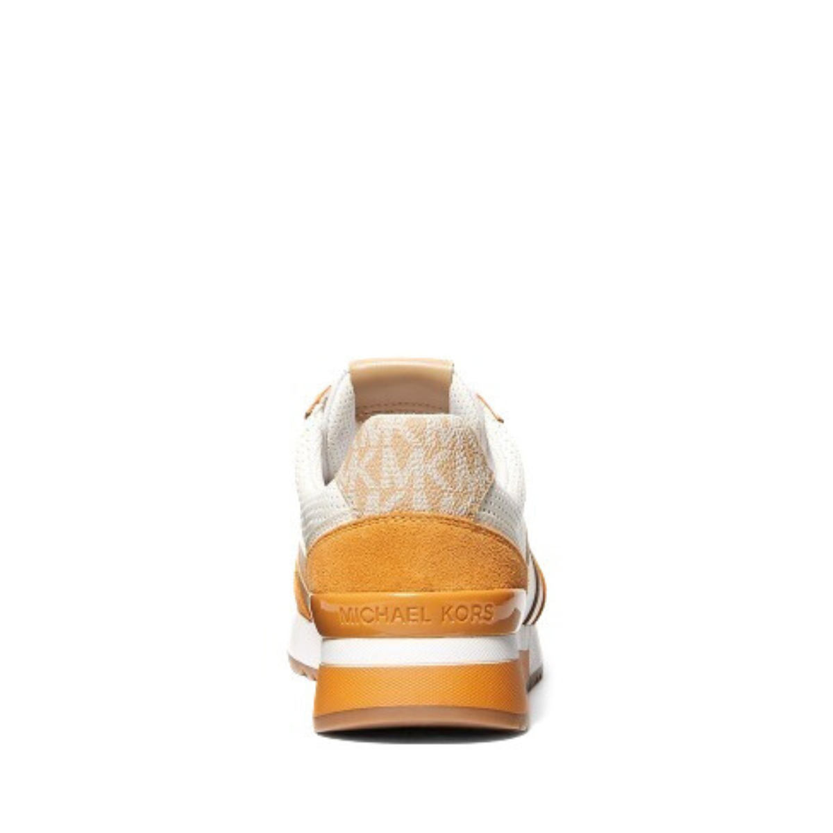 Michael Kors Andi Metallic Mesh and Leather Trainer - WHTORG - White-Orange / 39