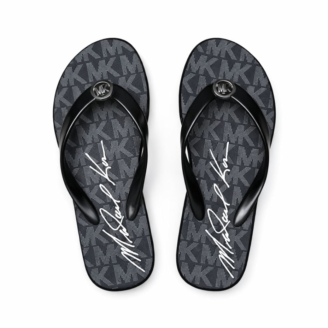 Michael Kors Bedford Wedge Flip Flop Women - BLKGRY - Black / 36