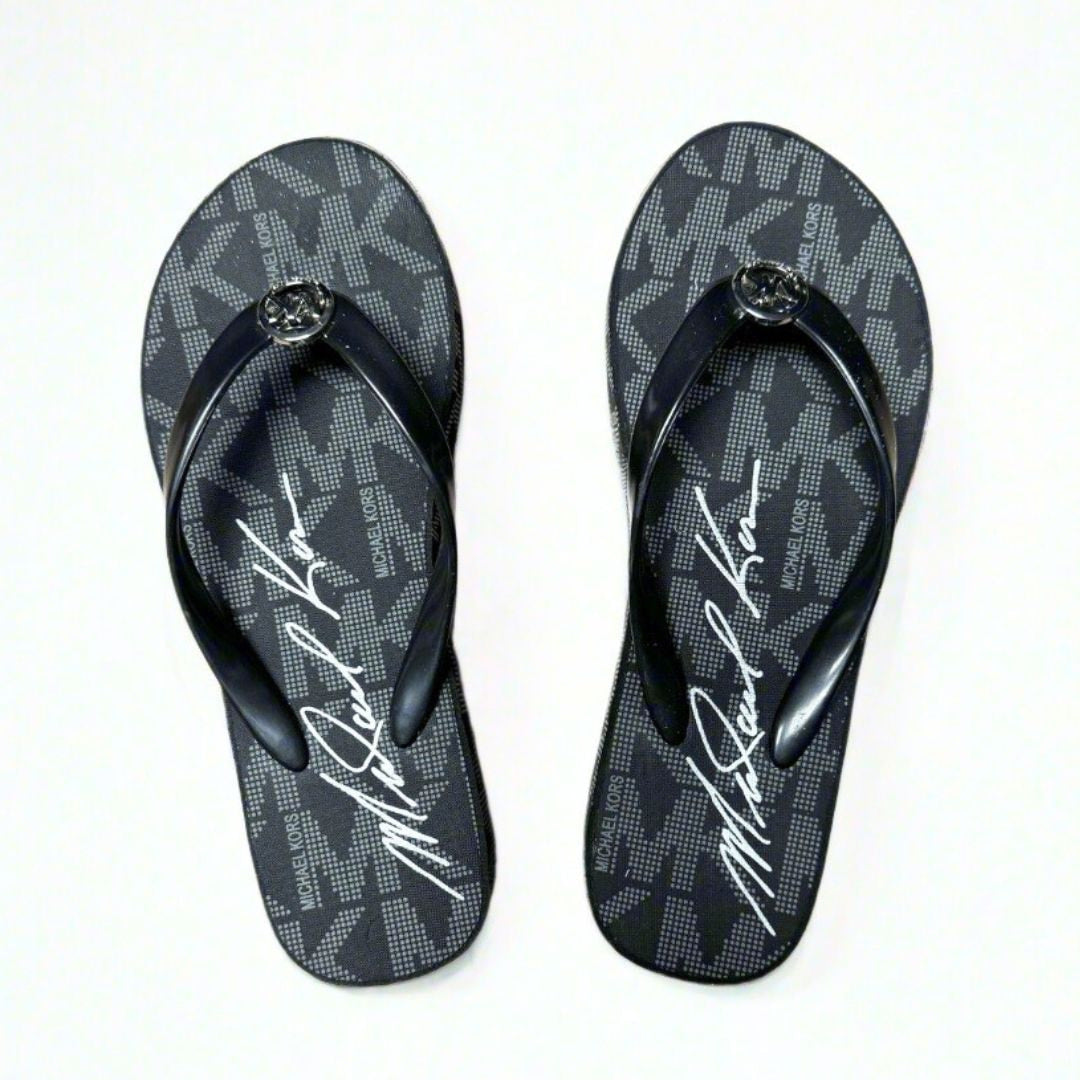 Michael Kors Bedford Wedge Flip Flop Women - BLKGRY