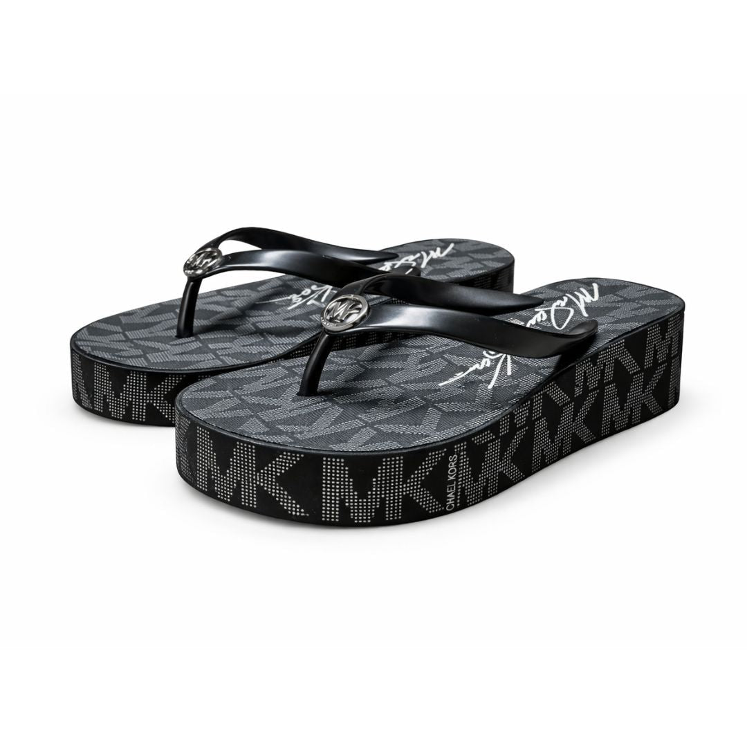 Michael Kors Bedford Wedge Flip Flop Women - BLKGRY