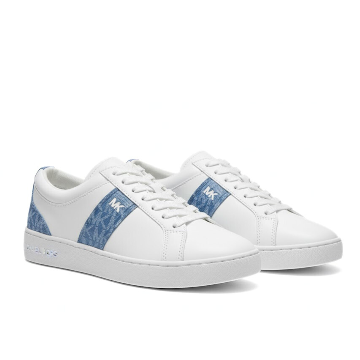 Michael Kors Juno Stripe Monogram Logo Trainer Women - WHTBLU - White-Blue / 36