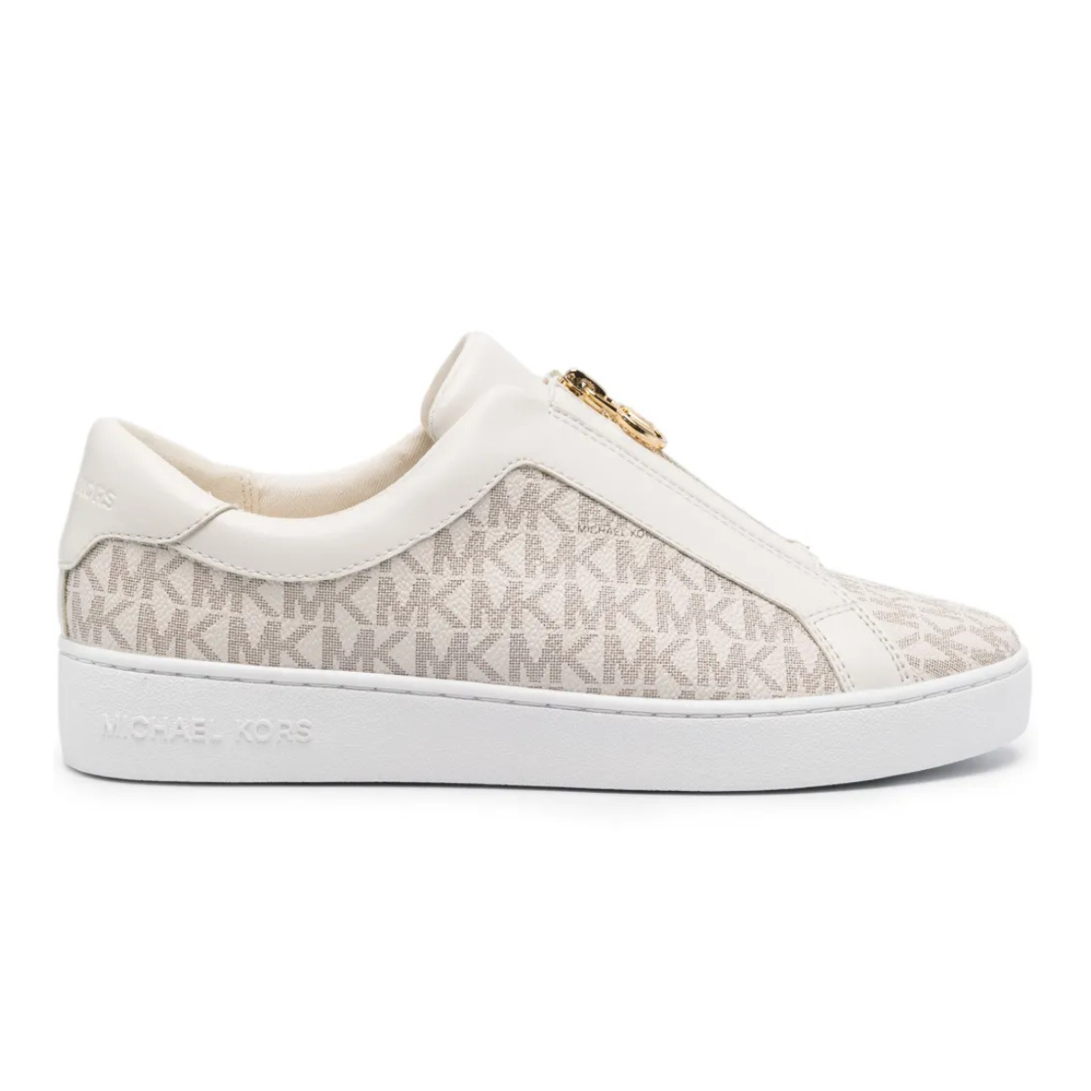 Michael Kors Keaton Leather Zip-Up Sneaker Women - BEG - Beige / 39
