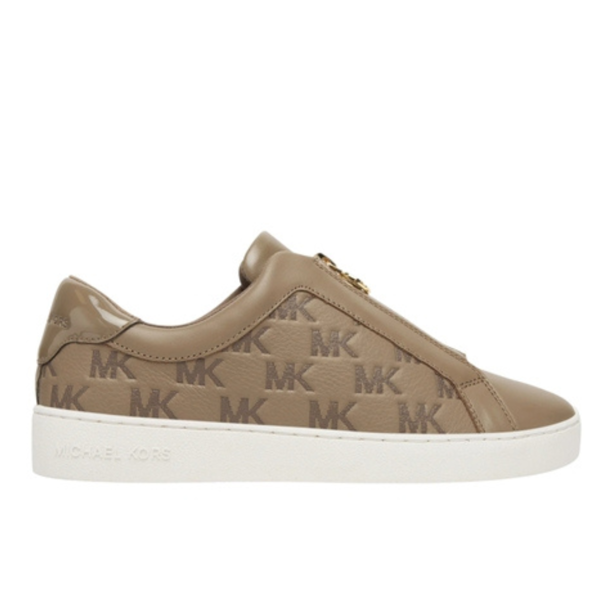 Michael Kors Keaton Leather Zip-Up Sneaker Women - BRN - Brown / 40.5