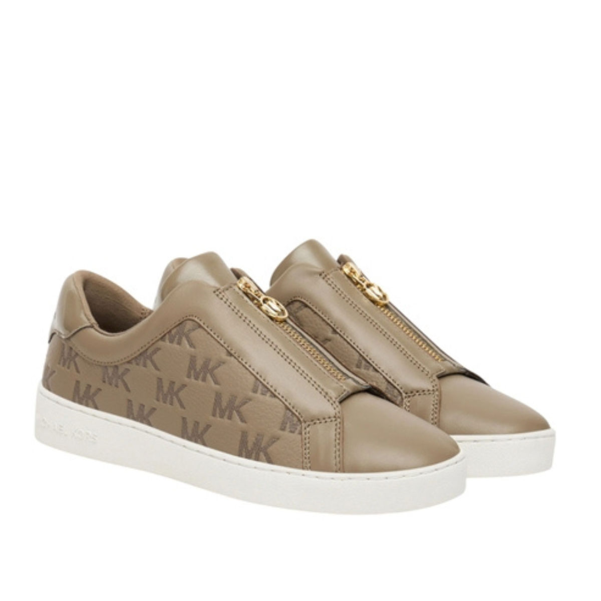 Michael Kors Keaton Leather Zip-Up Sneaker Women - BRN