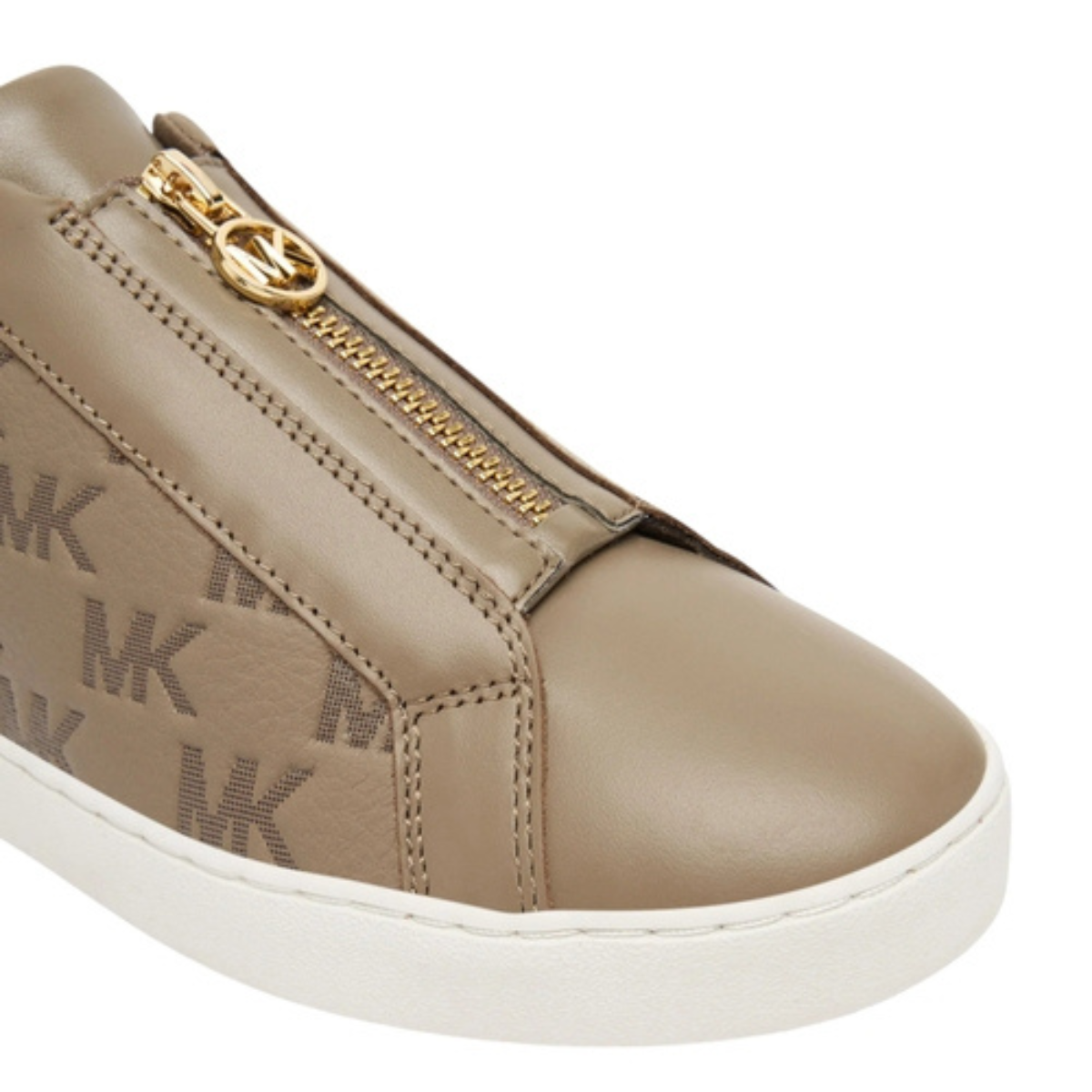 Michael Kors Keaton Leather Zip-Up Sneaker Women - BRN