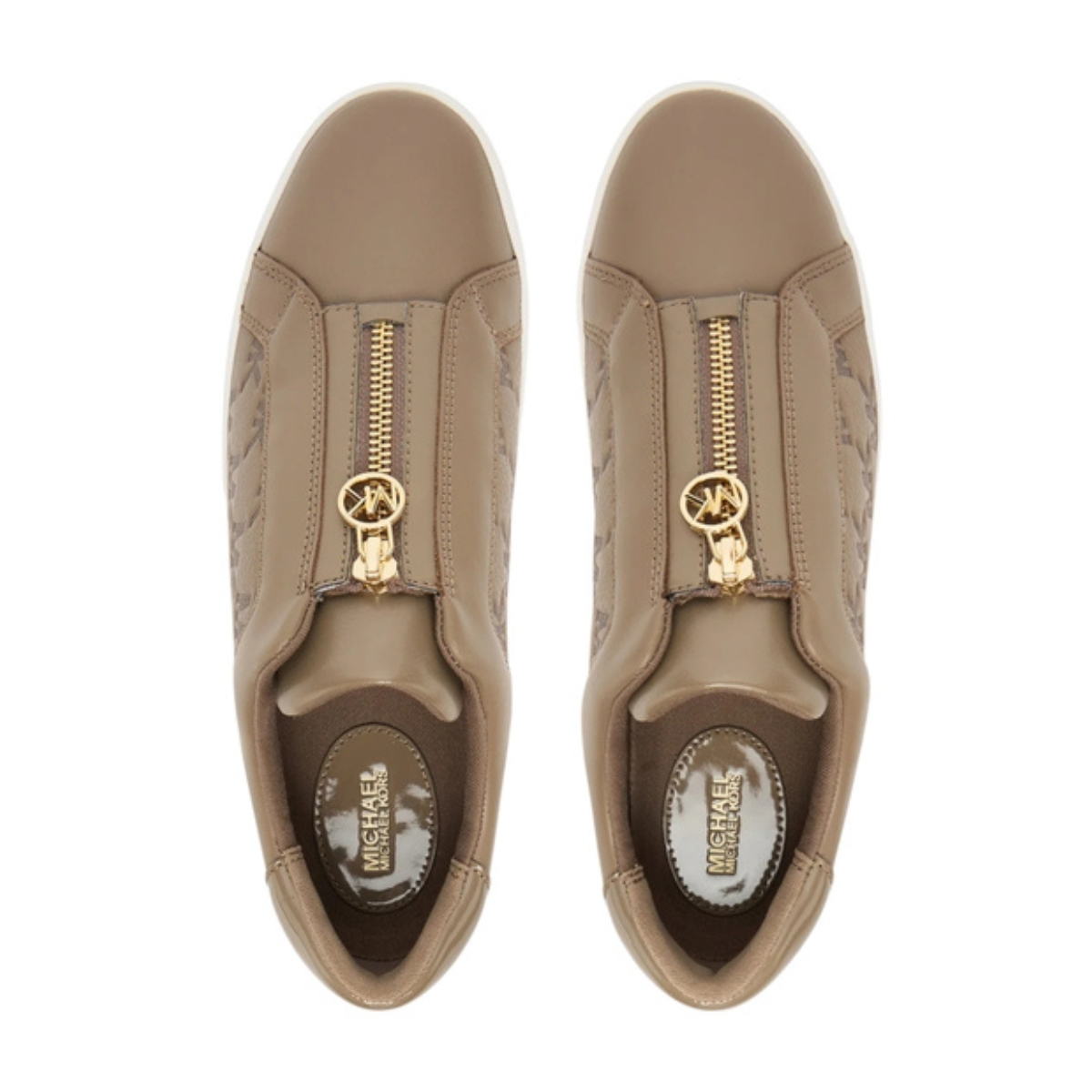 Michael Kors Keaton Leather Zip-Up Sneaker Women - BRN