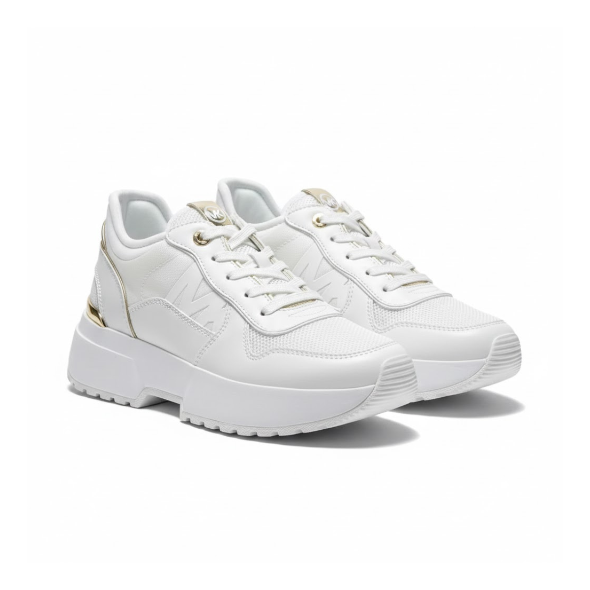 Michael Kors Leather Mesh Sneakers Women - WHT - White / 37