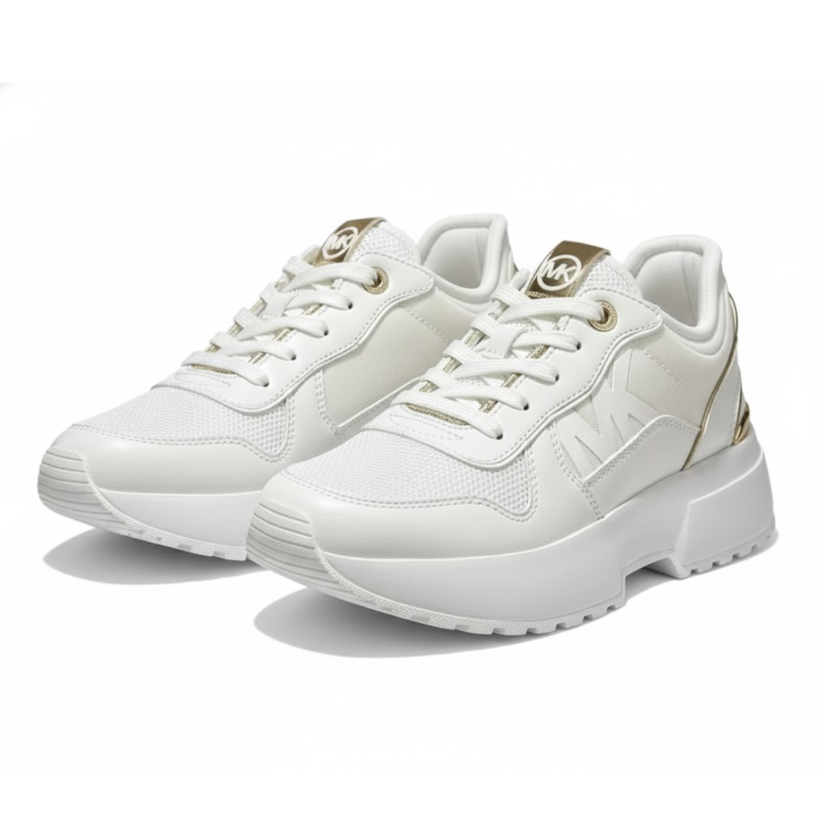 Michael Kors Leather Mesh Sneakers Women - WHT - White / 37