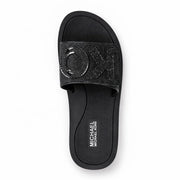 Michael Kors Logo Glitter Wedge Slides Women - BLK - Black / 36