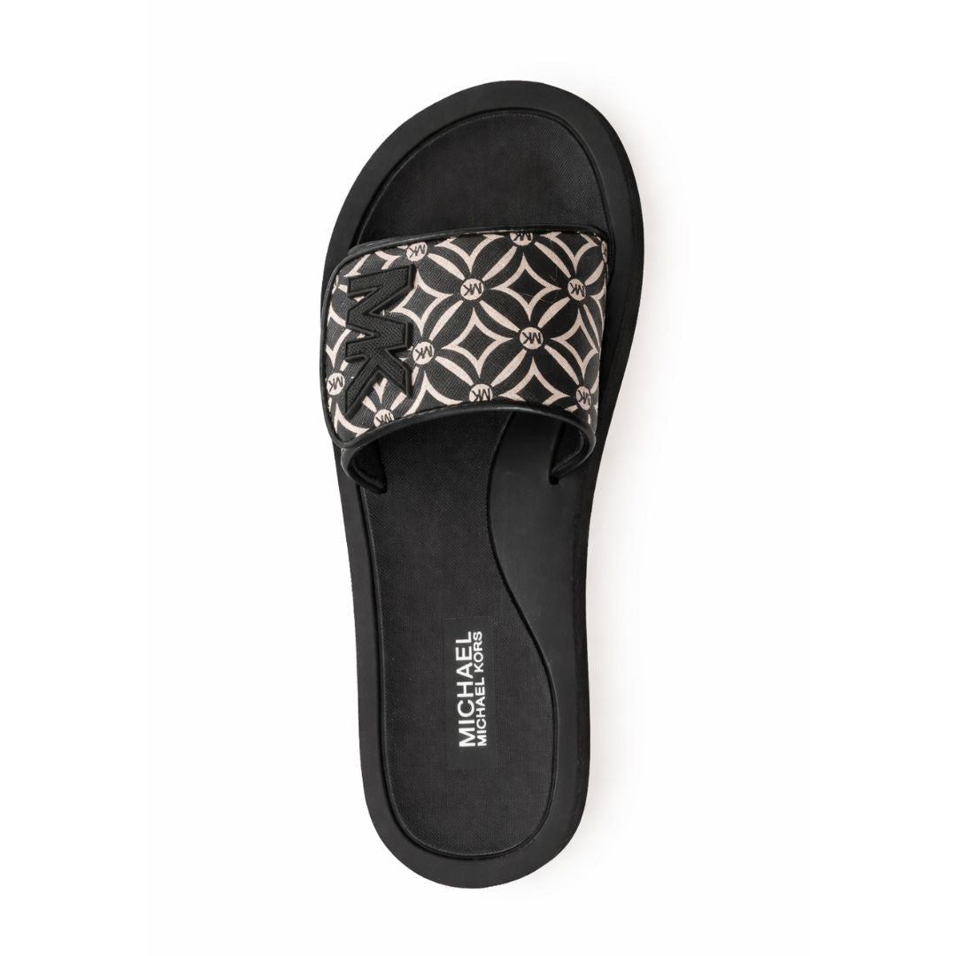 Michael Kors Logo Pattern Wedge Slides Women - BLK - Black / 36