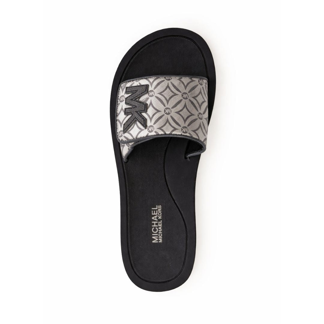 Michael Kors Logo Pattern Wedge Slides Women - SLV - Champagne / 36