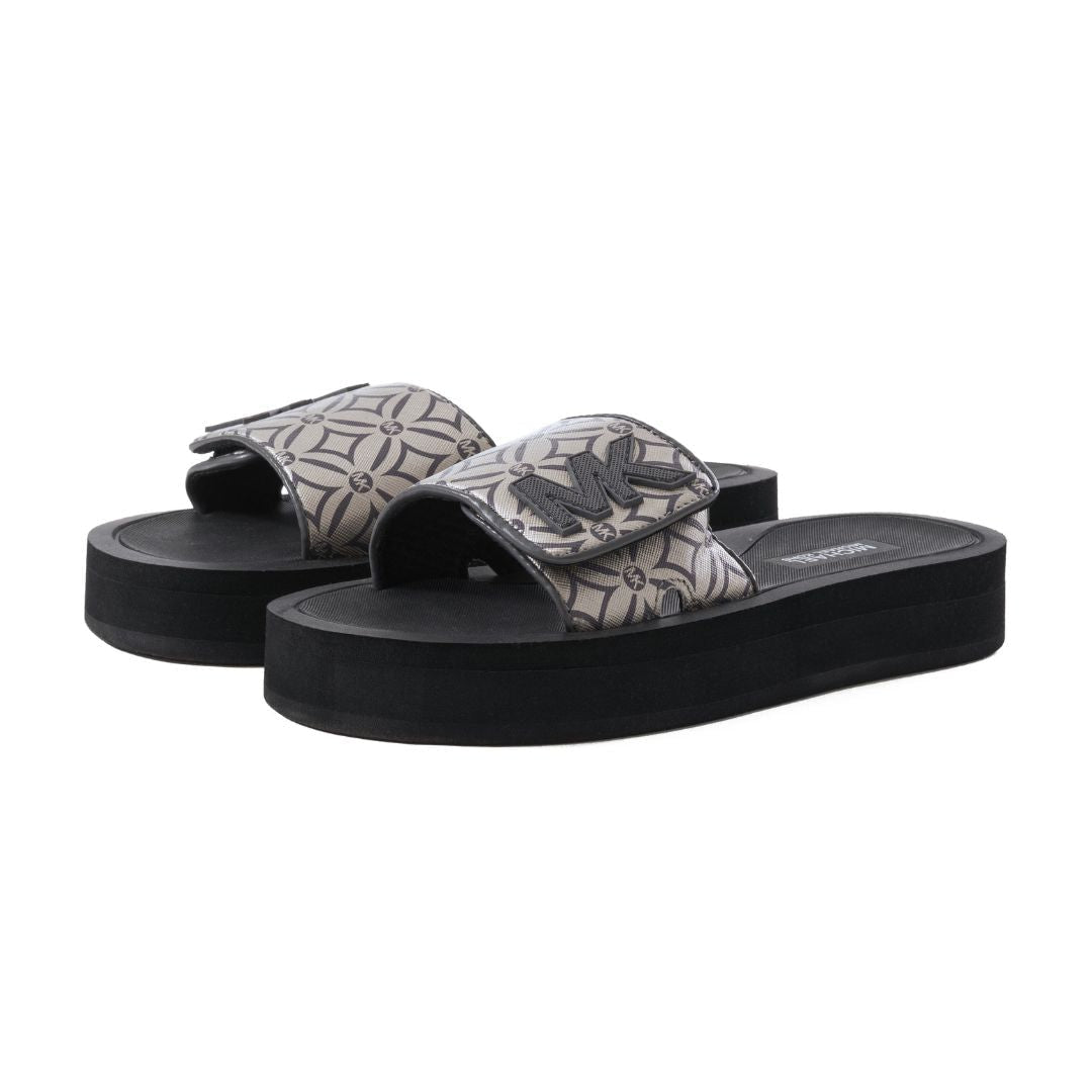 Michael Kors Logo Pattern Wedge Slides Women - SLV - Champagne / 36