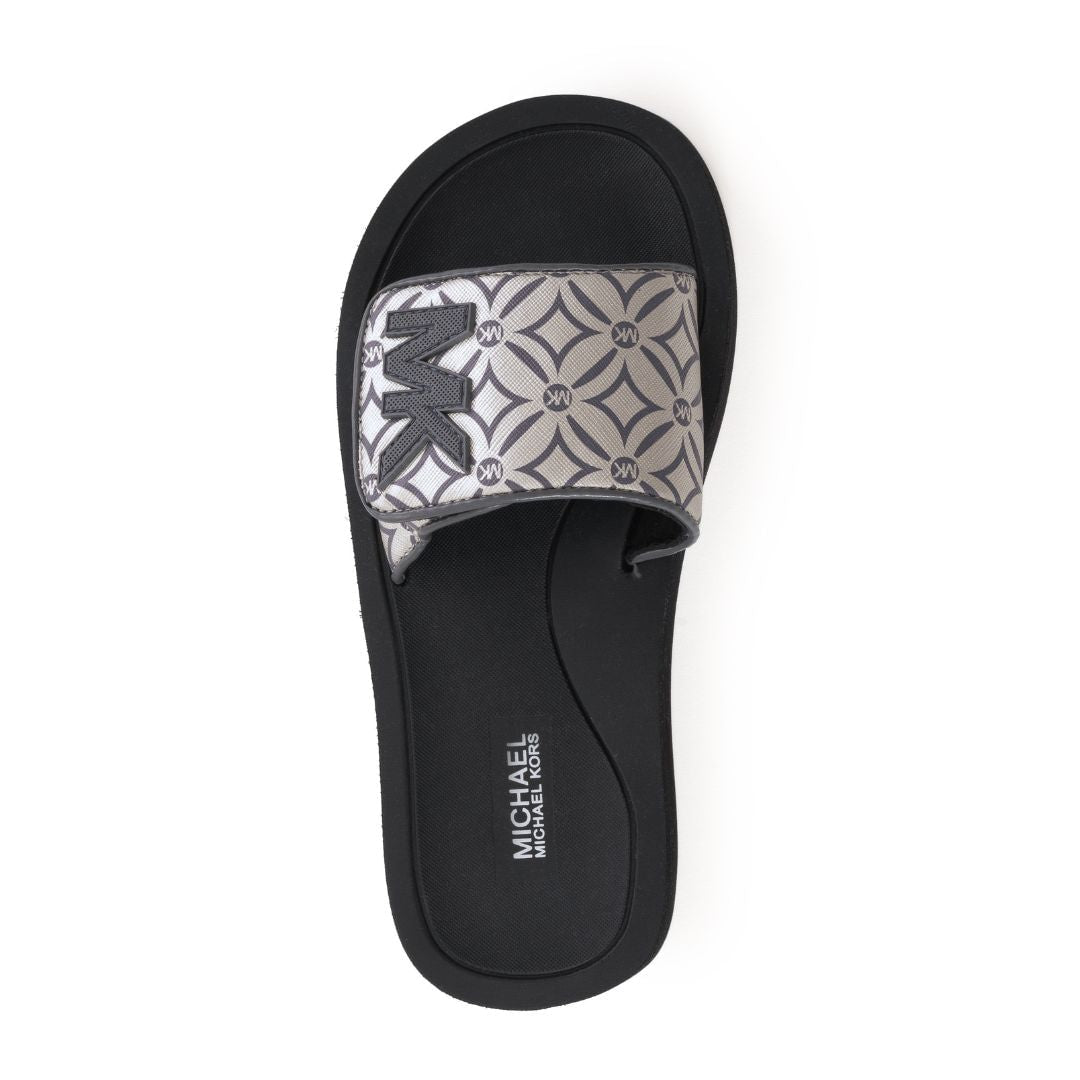 Michael Kors Logo Pattern Wedge Slides Women - SLV