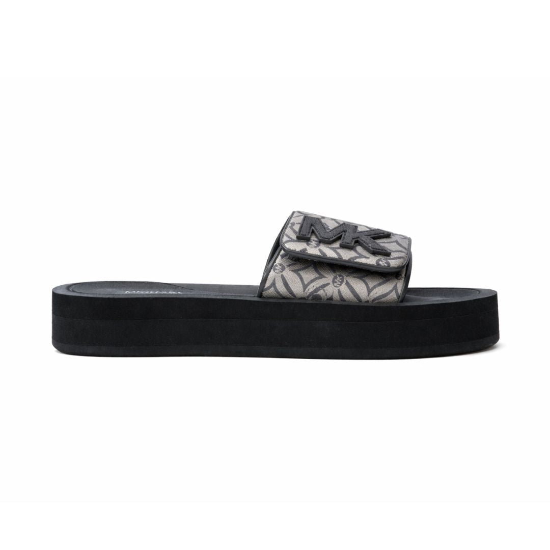 Michael Kors Logo Pattern Wedge Slides Women - SLV