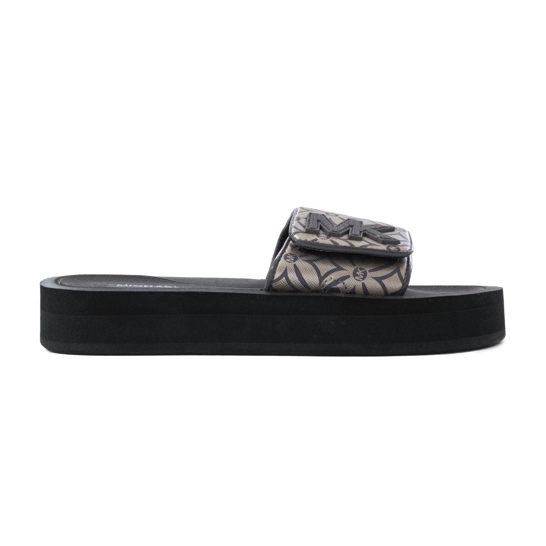 Michael Kors Logo Pattern Wedge Slides Women - SLV