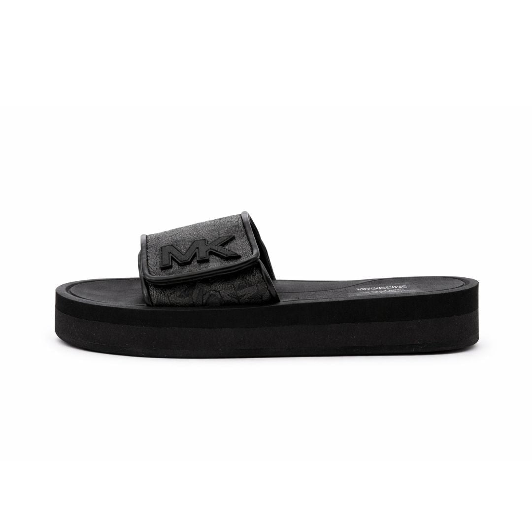 Michael Kors Monogram Wedge Slides Women - BLK