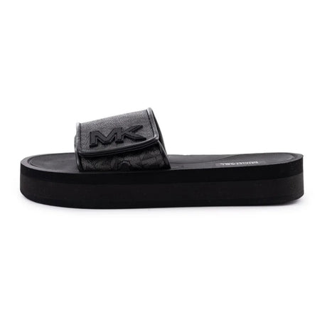 Michael Kors Monogram Wedge Slides Women - BLK