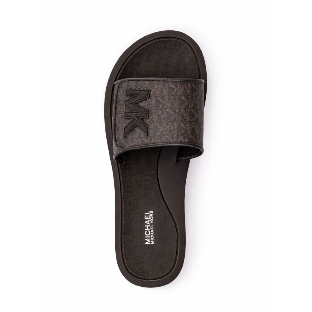 Michael Kors Monogram Wedge Slides Women - BRN - Brown / 36