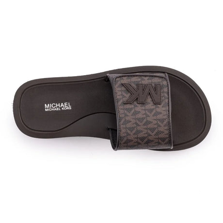 Michael Kors Monogram Wedge Slides Women - BRN