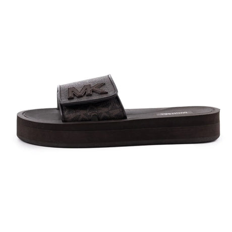 Michael Kors Monogram Wedge Slides Women - BRN