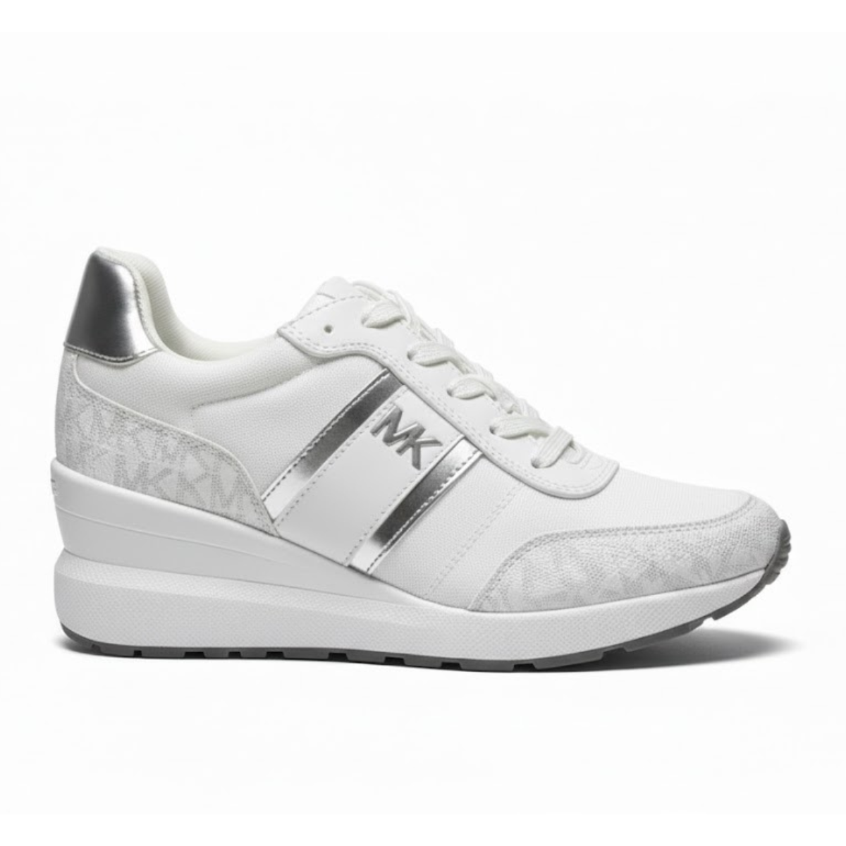 Michael Kors Muse Logo and Mesh Trainer Sneakers Women - WHT - White / 38.5