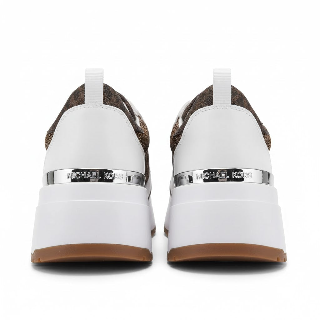 Michael Kors Muse Logo and Mesh Trainer Sneakers Women - WHTBRN - White-Brown / 39