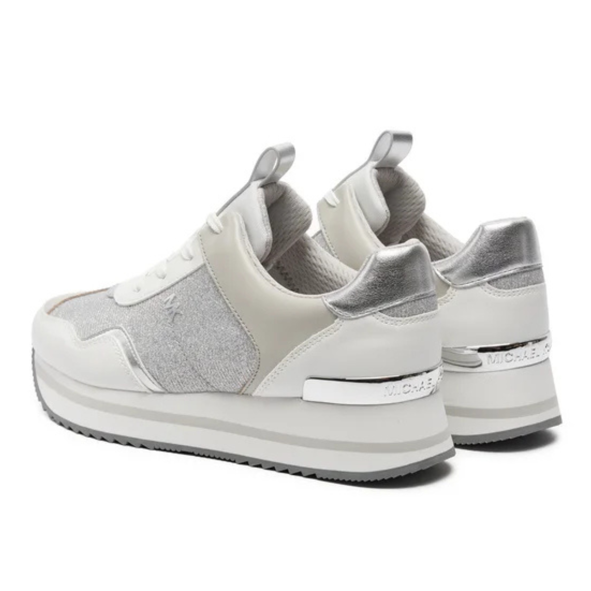 Michael Kors Muse Logo and Mesh Trainer Sneakers Women - WHTGRY - White-Gray / 38.5