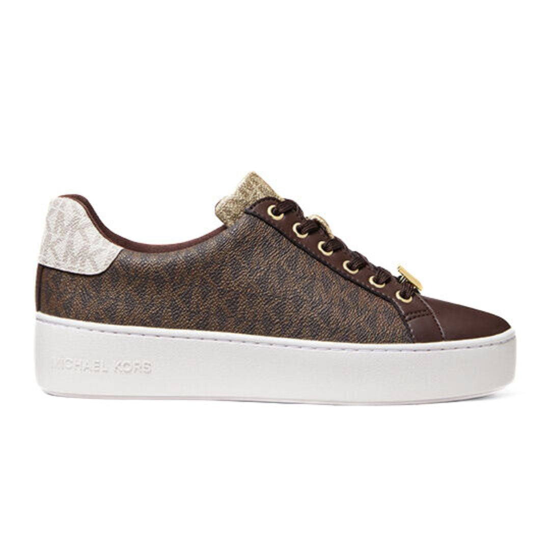 Michael Kors Poppy Color-Block Logo Sneakers Women - BRN - 40.5 / Brown