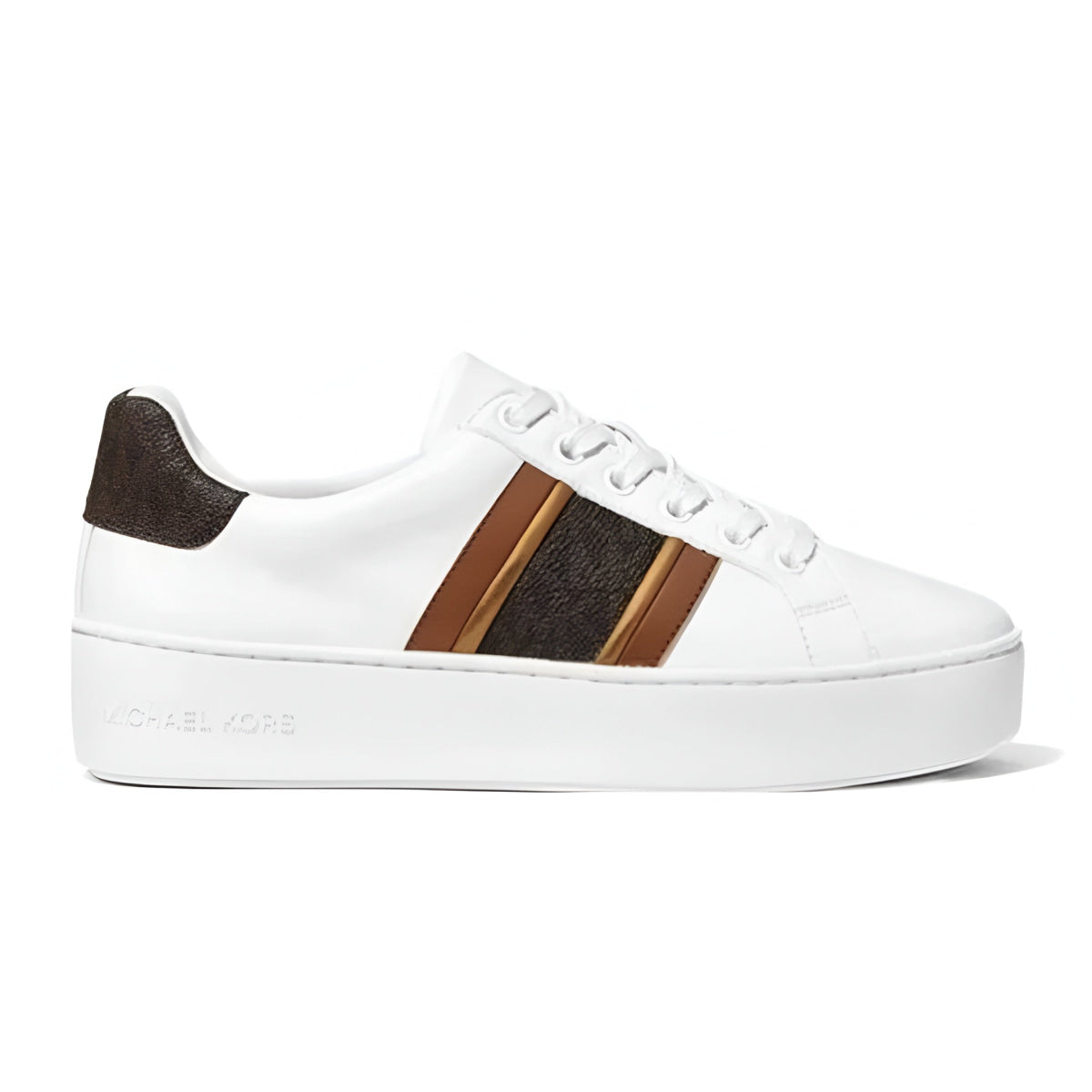 Michael Kors Poppy Logo Stripes Trainer Women - WHTBRN - White / 37