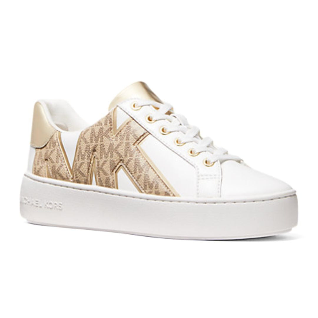 Michael Kors Poppy Logo Trainer Women - WHTGLD - 42.5 / White