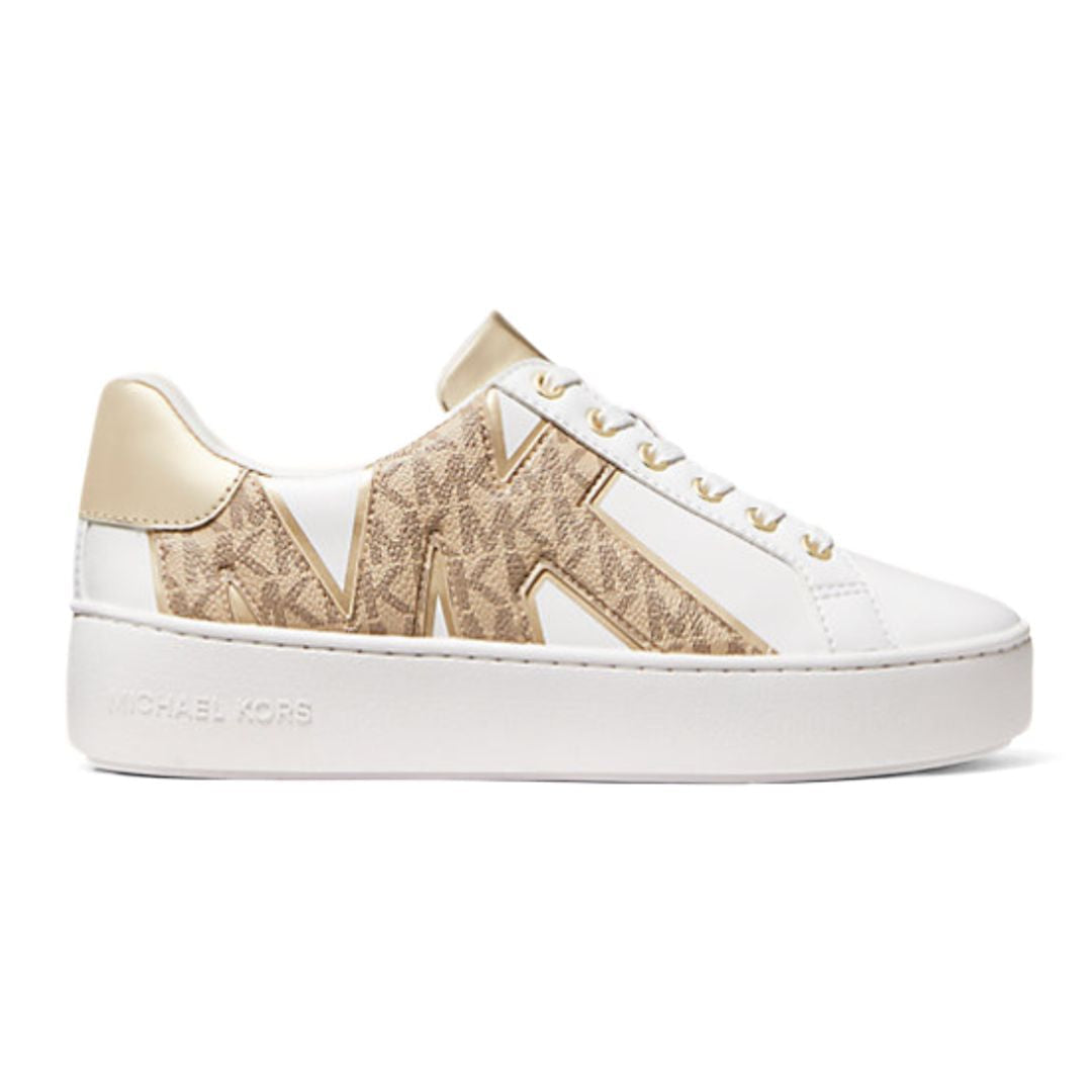 Michael Kors Poppy Logo Trainer Women - WHTGLD - 42.5 / White