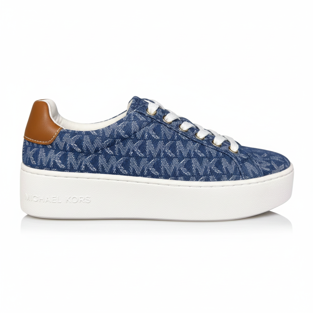 Michael Kors Poppy Monogram Lace-up Trainer Women - BLUTAN