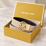 Michael Kors Reversible MK Logo Leather Belt Women