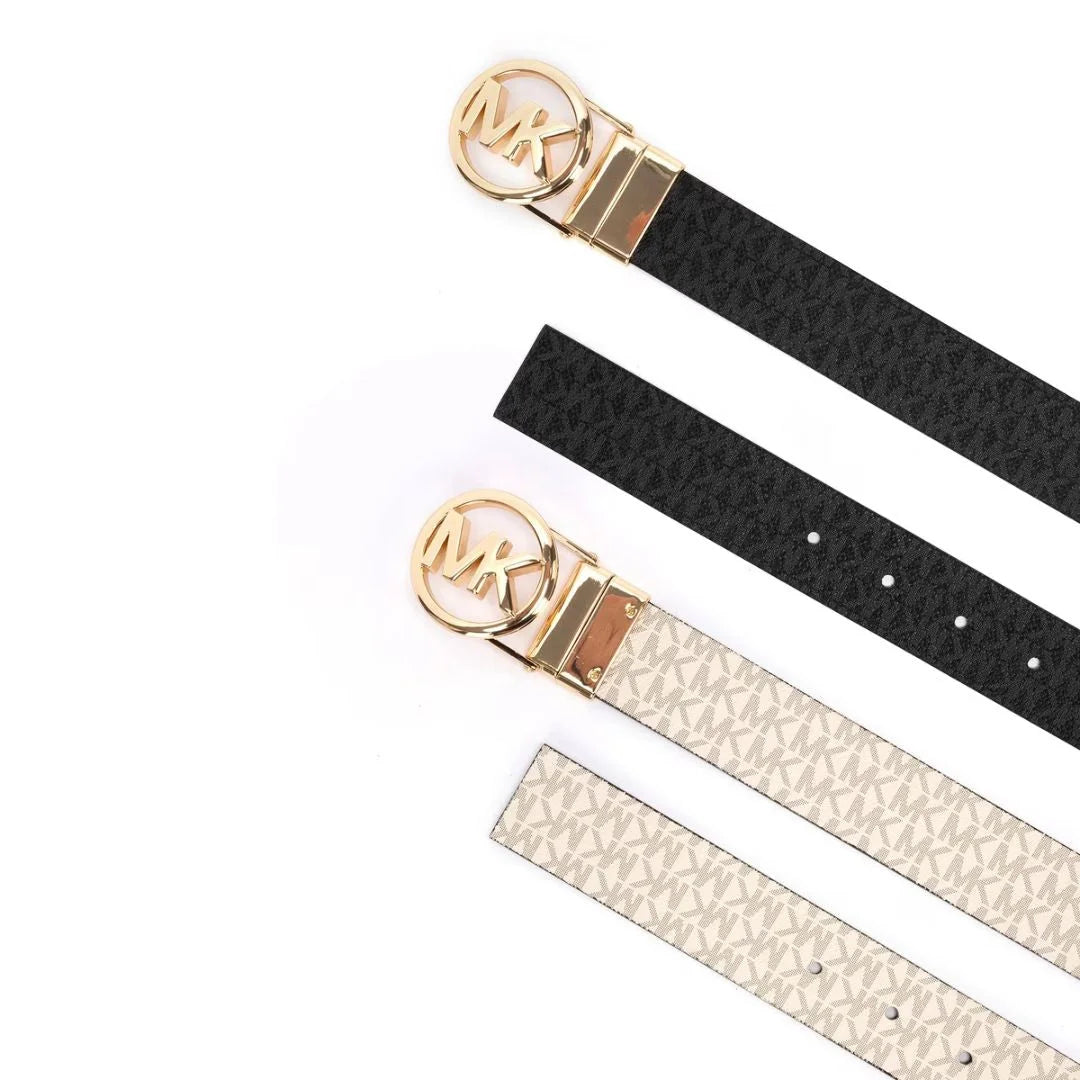 Michael Kors Reversible MK Logo Leather Belt Women