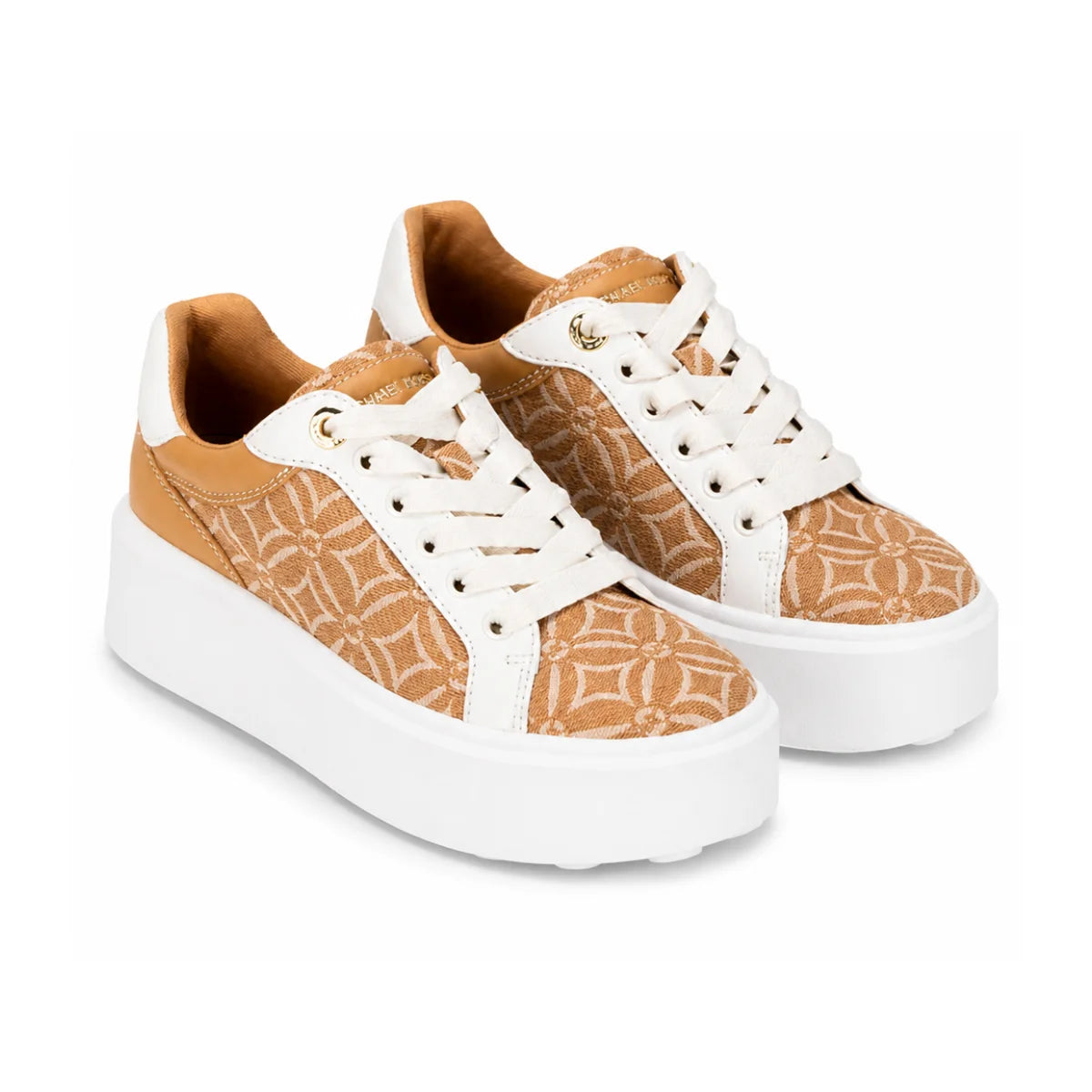 Michael Kors Romey Logo Jacquard Platform Sneaker - BEG - 36.5