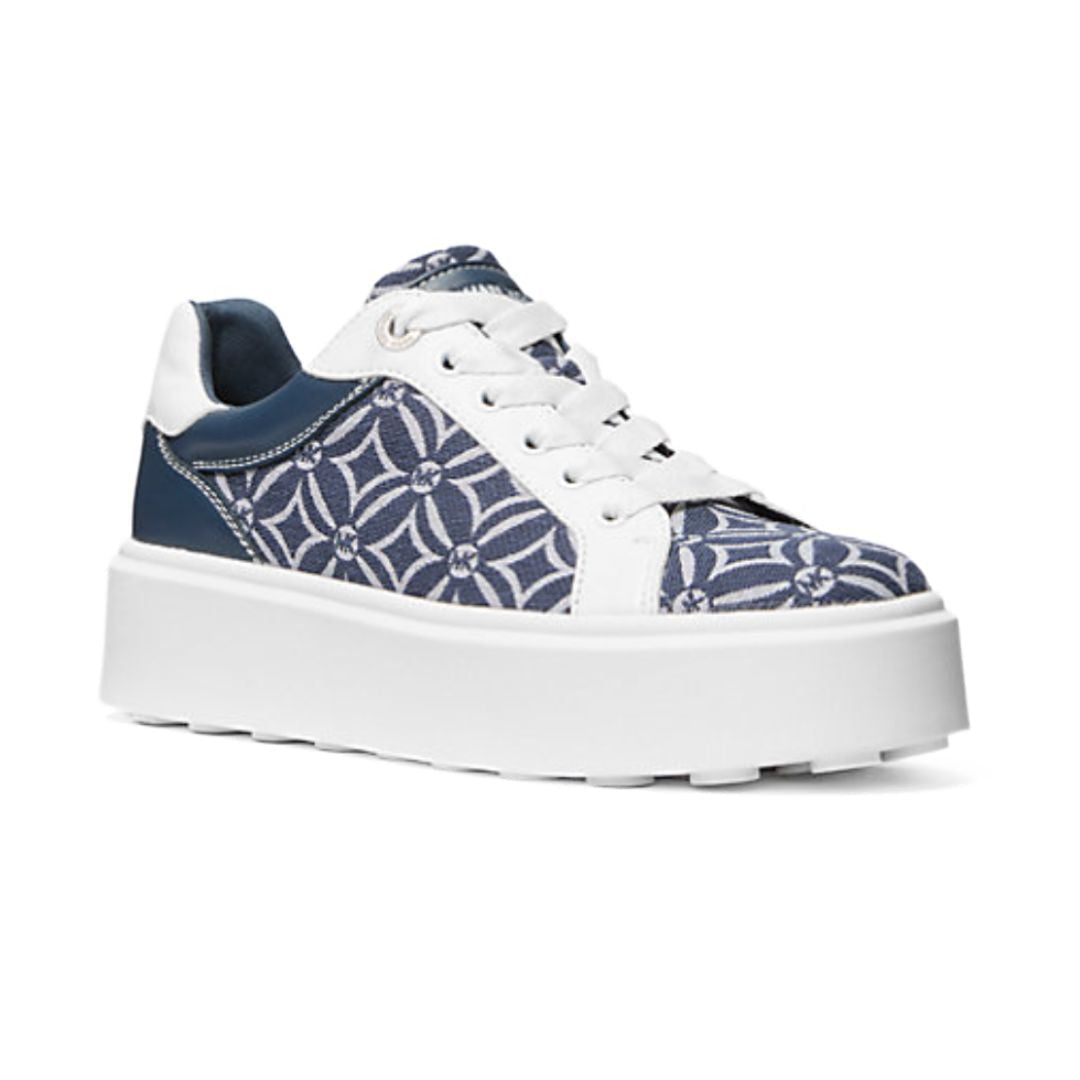 Michael Kors Romey Logo Jacquard Platform Sneaker - NVY - Navy / 38