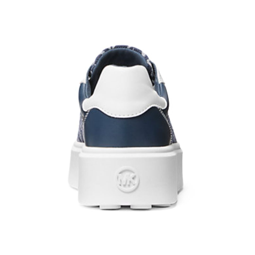 Michael Kors Romey Logo Jacquard Platform Sneaker - NVY - Navy / 38