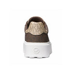Michael Kors Romey Metallic Two-Tone Signature Logo Platform Sneaker - BRN