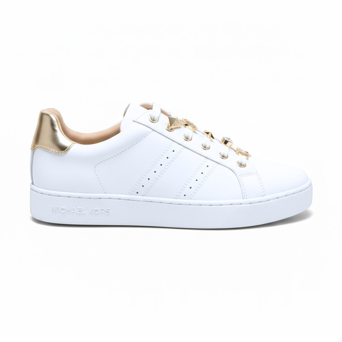 Michael Kors Scotty Leather Sneaker Women - WHT - White / 38.5