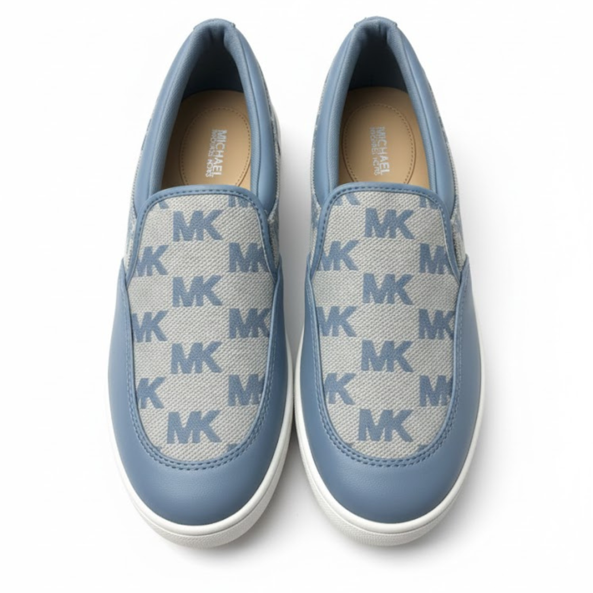 Michael Kors Theo Jacquard Y Cuero Sneaker Woman - BLU - Blue / 38.5